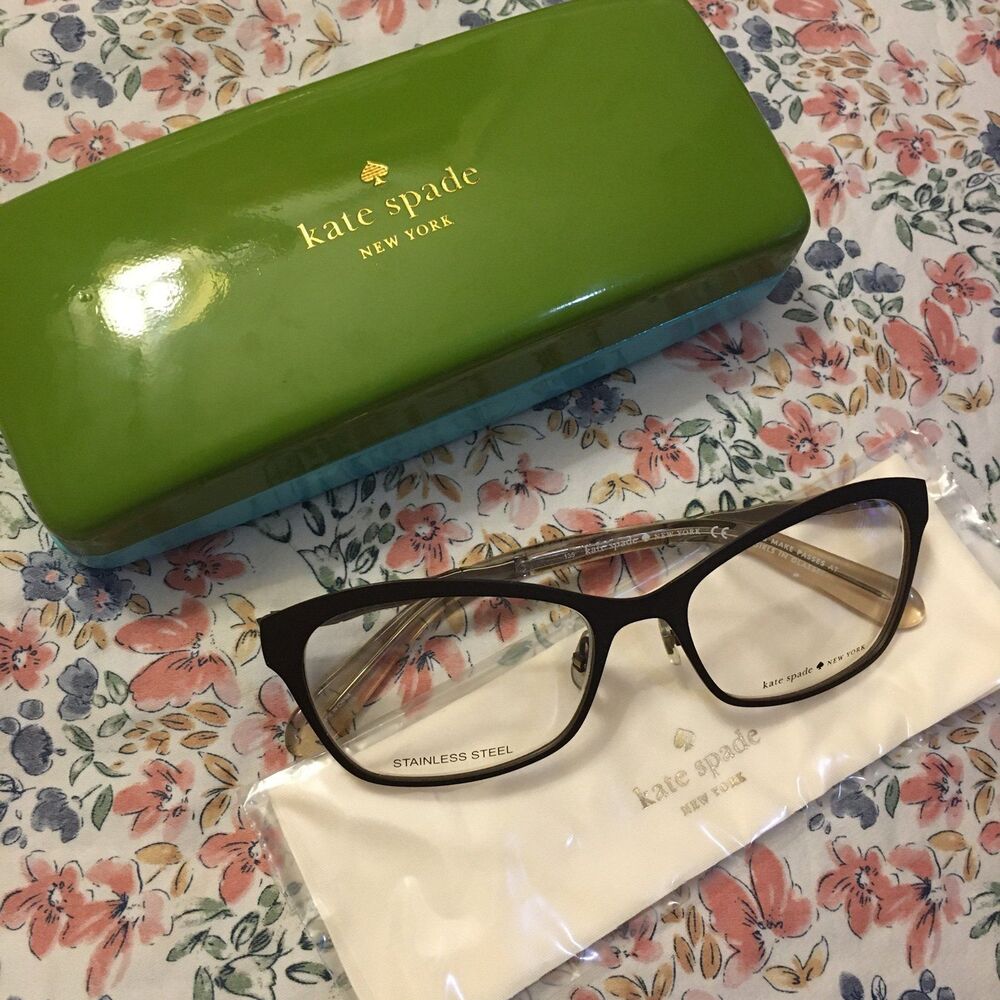 Kate Spade New York 52-17 Melonie CZ4 Black front & silver arms Eyeglasses Rx